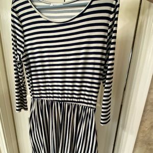 Navy & White Stripe Dress